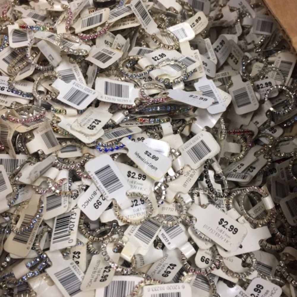 10 stretch rhinestone toe rings - Picture 2 of 6